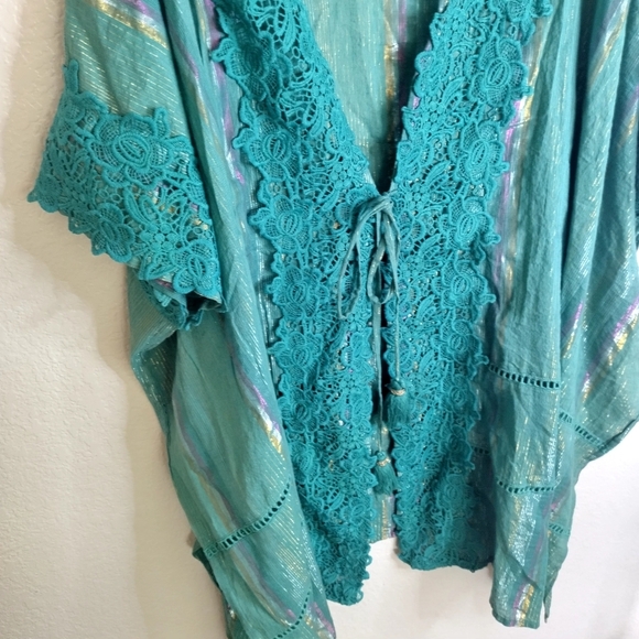 NJ Couture Boho Laced Beach Cover Up Sz M/L - Picture 4 of 9